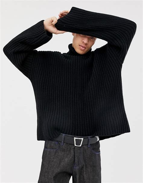 black oversized sweater mens